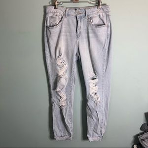 Rewash Super High Rise Distressed Mom Jean - Light Wash size 7